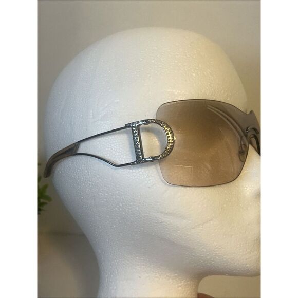 VINTAGE CHRISTIAN DIOR DIORLY 1 OVERSIZED SHIELD SUNGLASSES MADE IN ITALY Clear - Picture 6 of 16